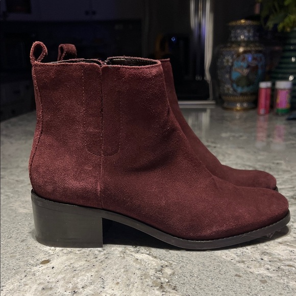 Cole Haan Shoes - Cole Haan Maroon Burgundy Suede Ankle Booties 7.5